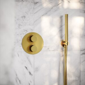 Brushed gold shower