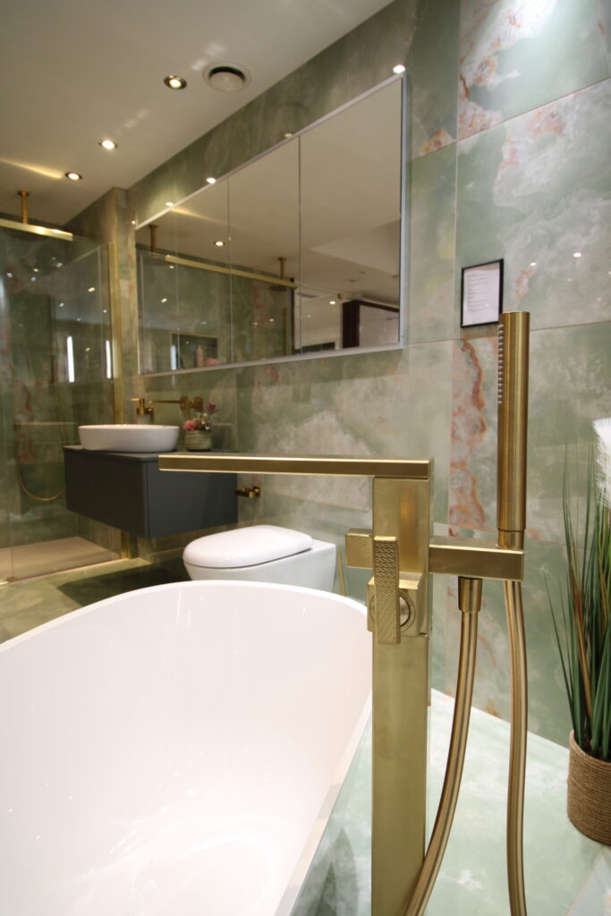 Brushed Brass Freestanding bathroom tap