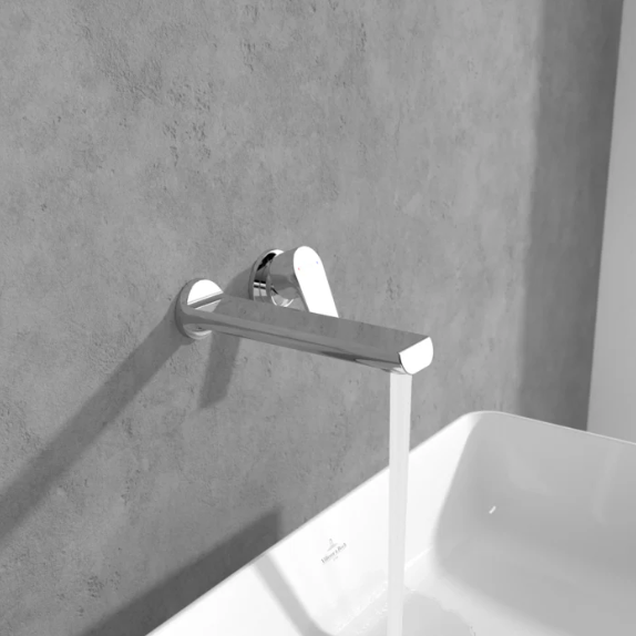 Villeroy and Boch wall mounted bathroom tap in chrome