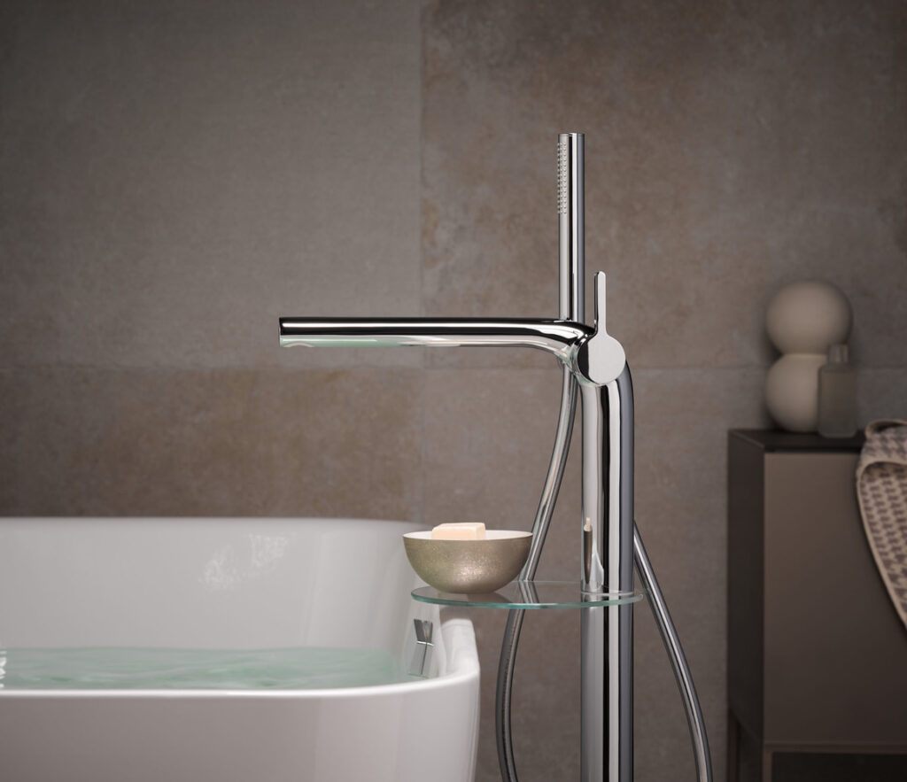 Chrome Keuco Freestanding Bathroom Tap