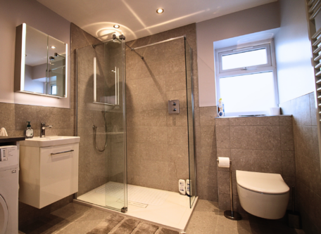 Accessible bathroom in bramhall with walk in shower