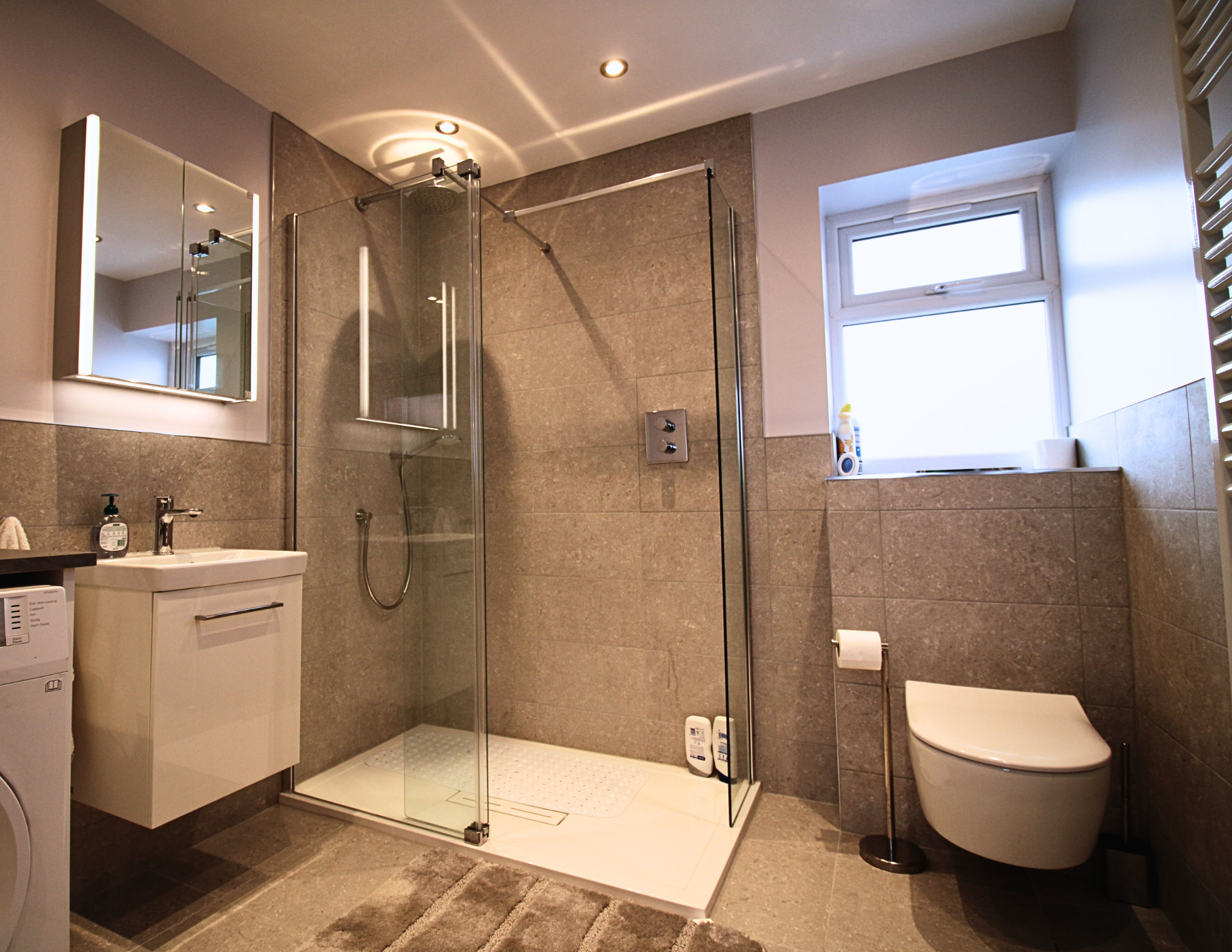 Accessible bathroom in bramhall with walk in shower