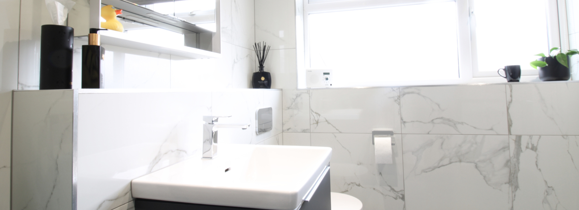 Marble bathroom renovation in Cheadle