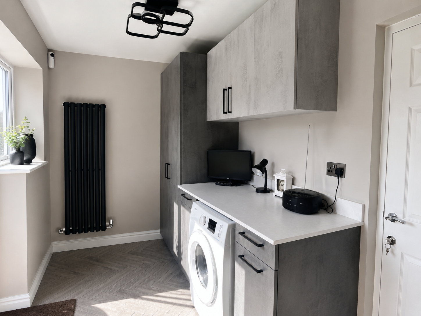 Partial garage conversion into a practical utility space